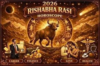 Thumbnail Image for వృషభ రాశి (వృషభ చంద్ర రాశి) 2026 భారతీయ జ్యోతిష్య ఫలాలు - ప్రేమ, వృత్తి మరియు సంపదకు సంబంధించిన వైదిక అంతర్దృష్టులు