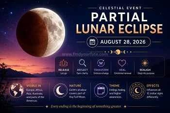 Thumbnail Image for Partial Lunar Eclipse on August 28, 2026: Astrological Meaning, Spiritual Significance, and Zodiac Sign Effects
